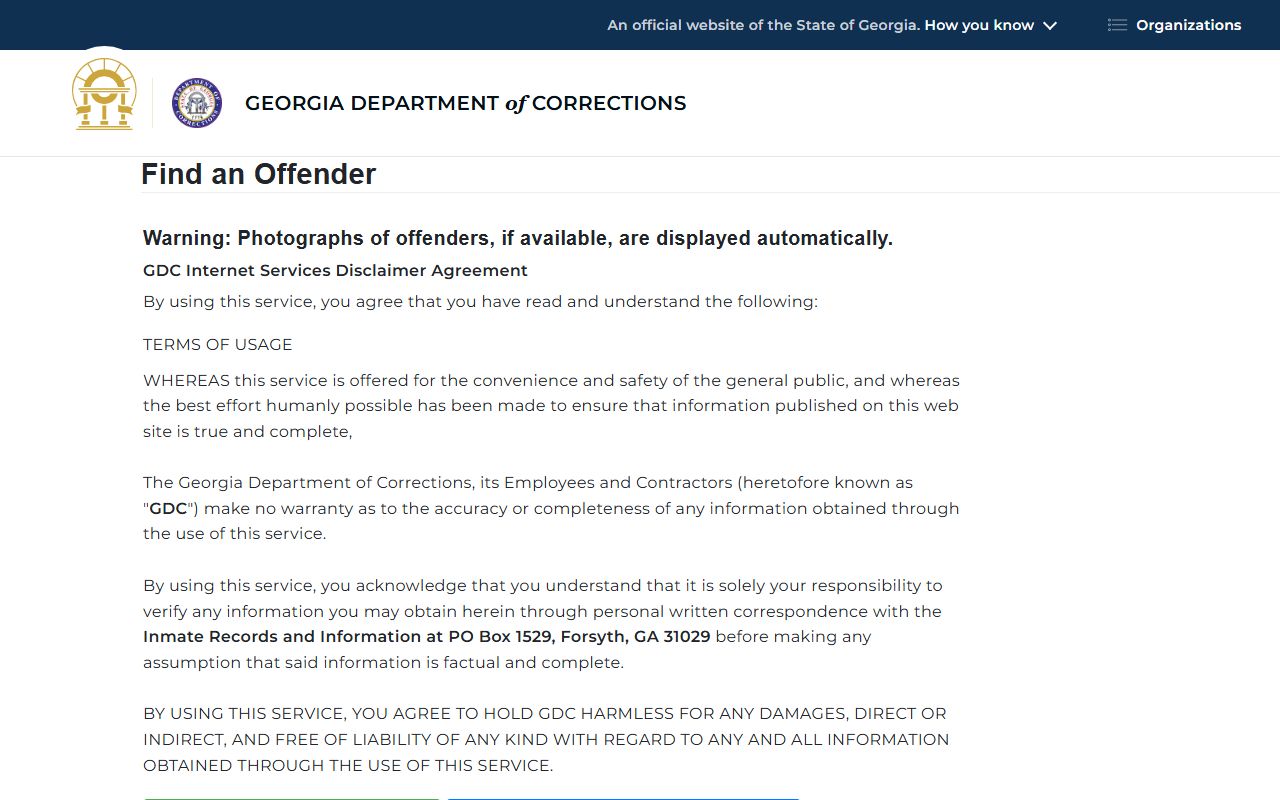 Wheeler County arrest records GDC offender query source
