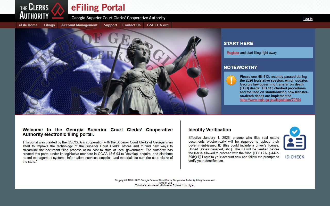 Wheeler County court records GSCCCA eFiling access