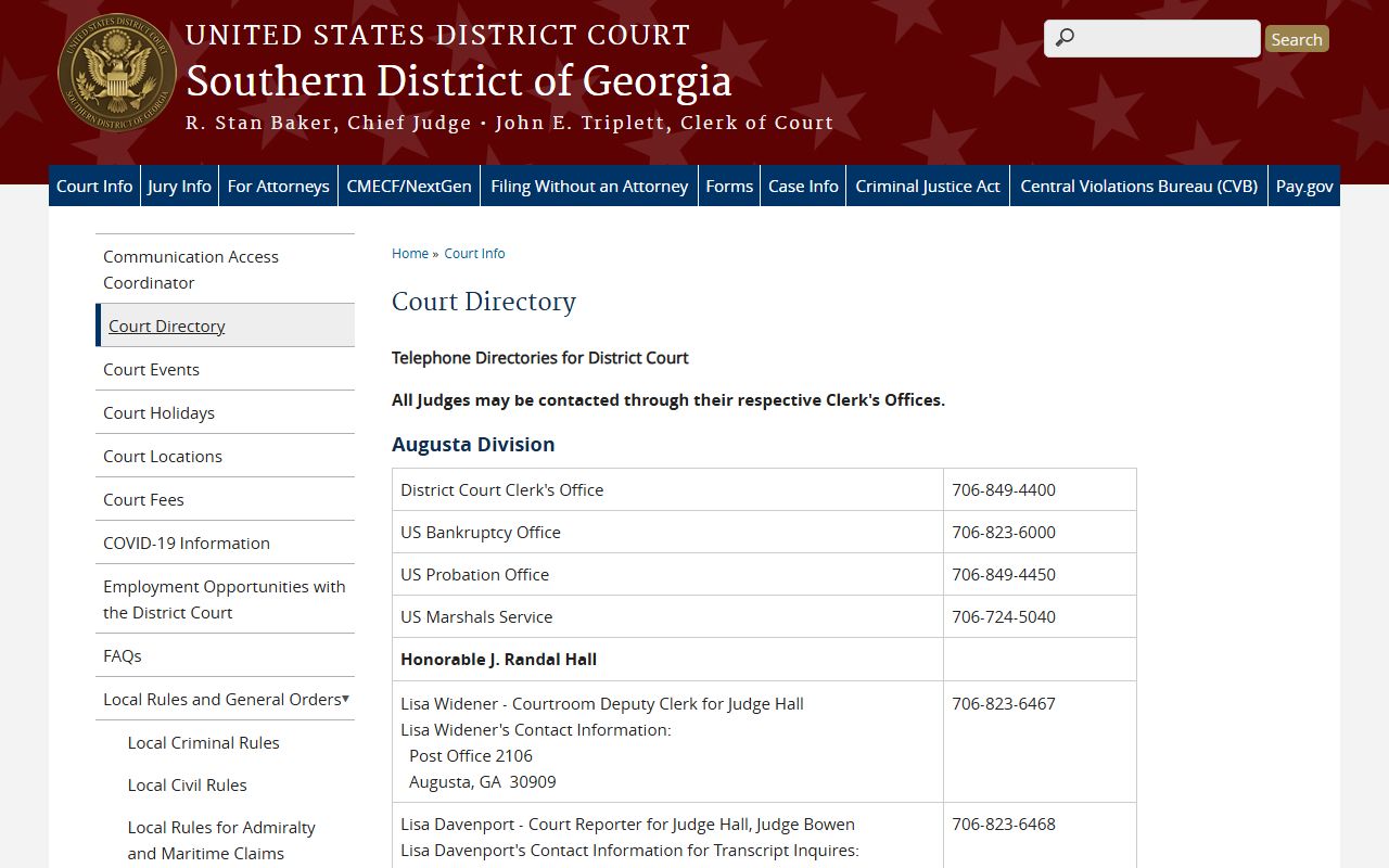 Wheeler County Superior Court Southern District court directory