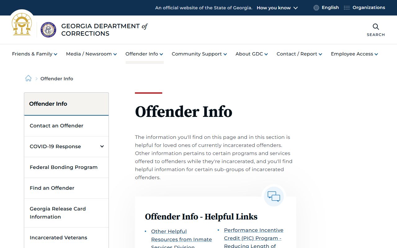 Wheeler County inmate records GDC offender information source